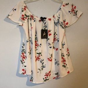 Off shoulder floral flowy top